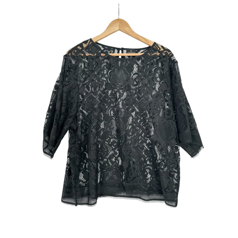 Worthington Woman Lace Sheer Top Womens Size 2X Whimsigoth Goth Witchcore Witchy